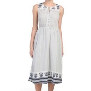 Lucky Brand Blue and white sleeveless Midi Size S